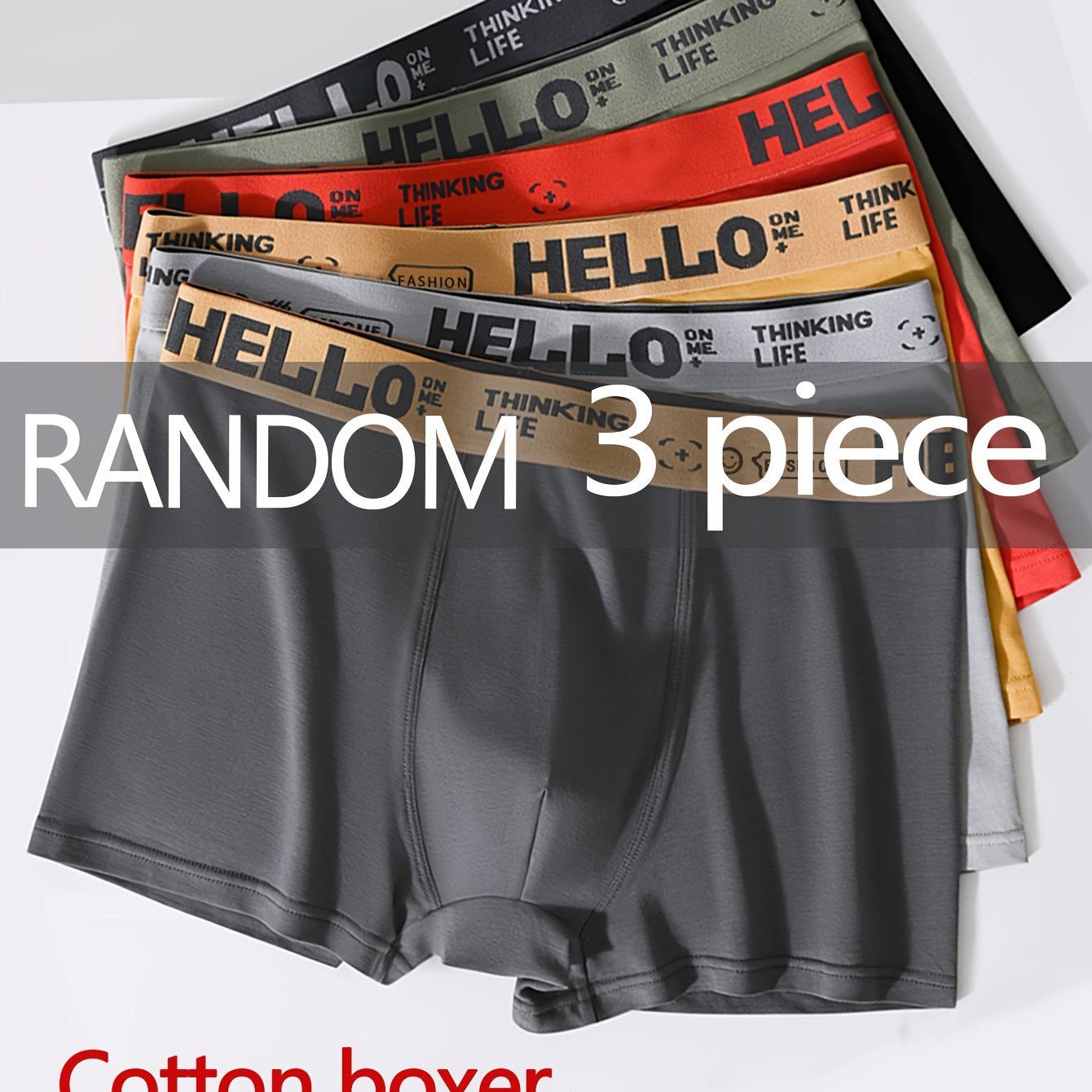 Men's Cotton Boxer Briefs with Color Block Patterns for Casual and Sports Wear