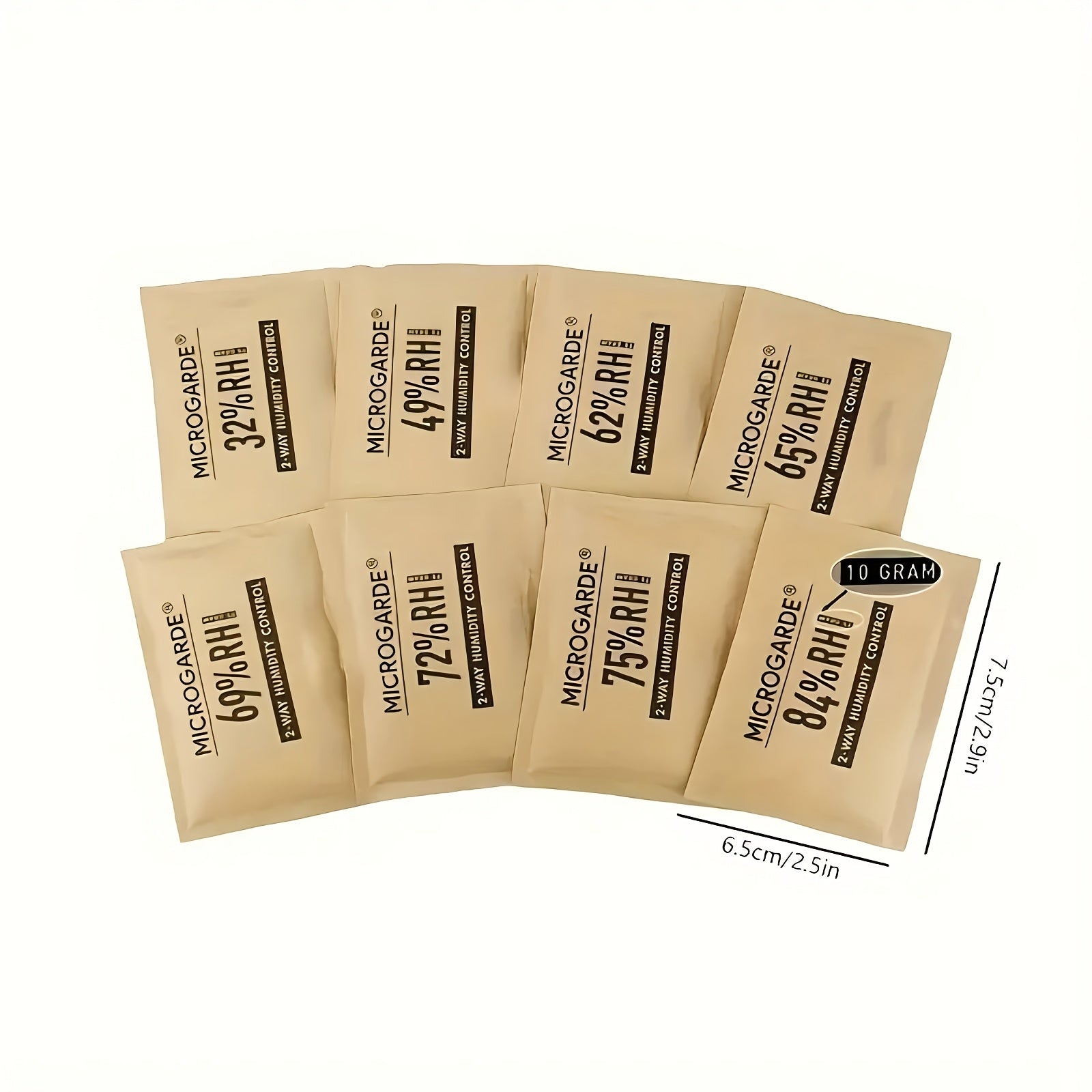 2pcs Portable Cigar Humidity Control Bags Beige Dual-Action No Electricity