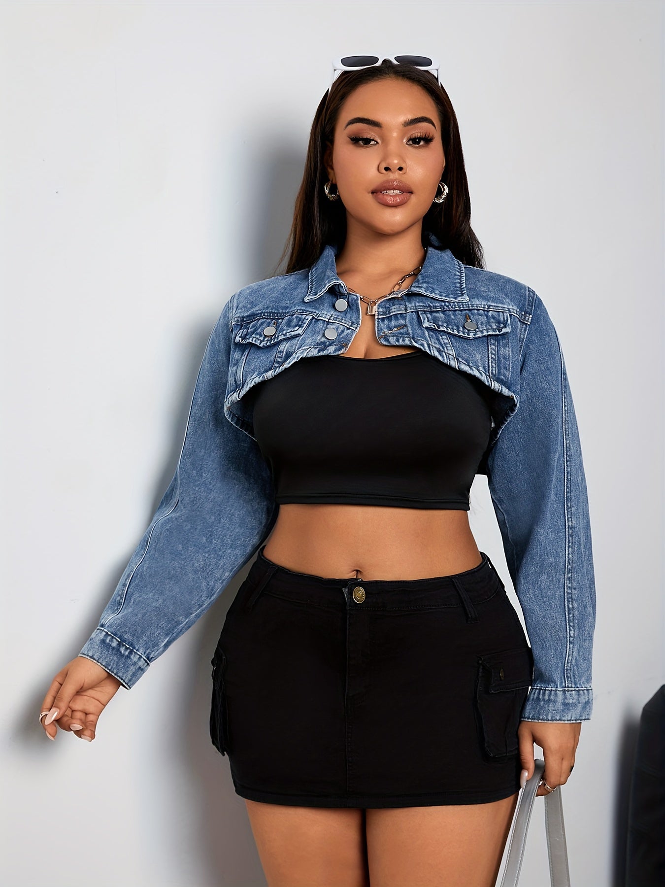 Джинсовая куртка для женщин больших размеров, свободный крой, выстиранный синий, повседневная весна-осень