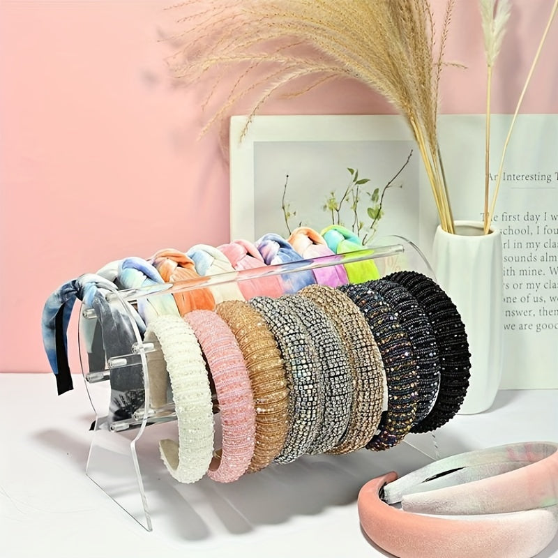Acrylic Headband Display Stand for Hair Accessories Jewelry and Watches Clear Organizer