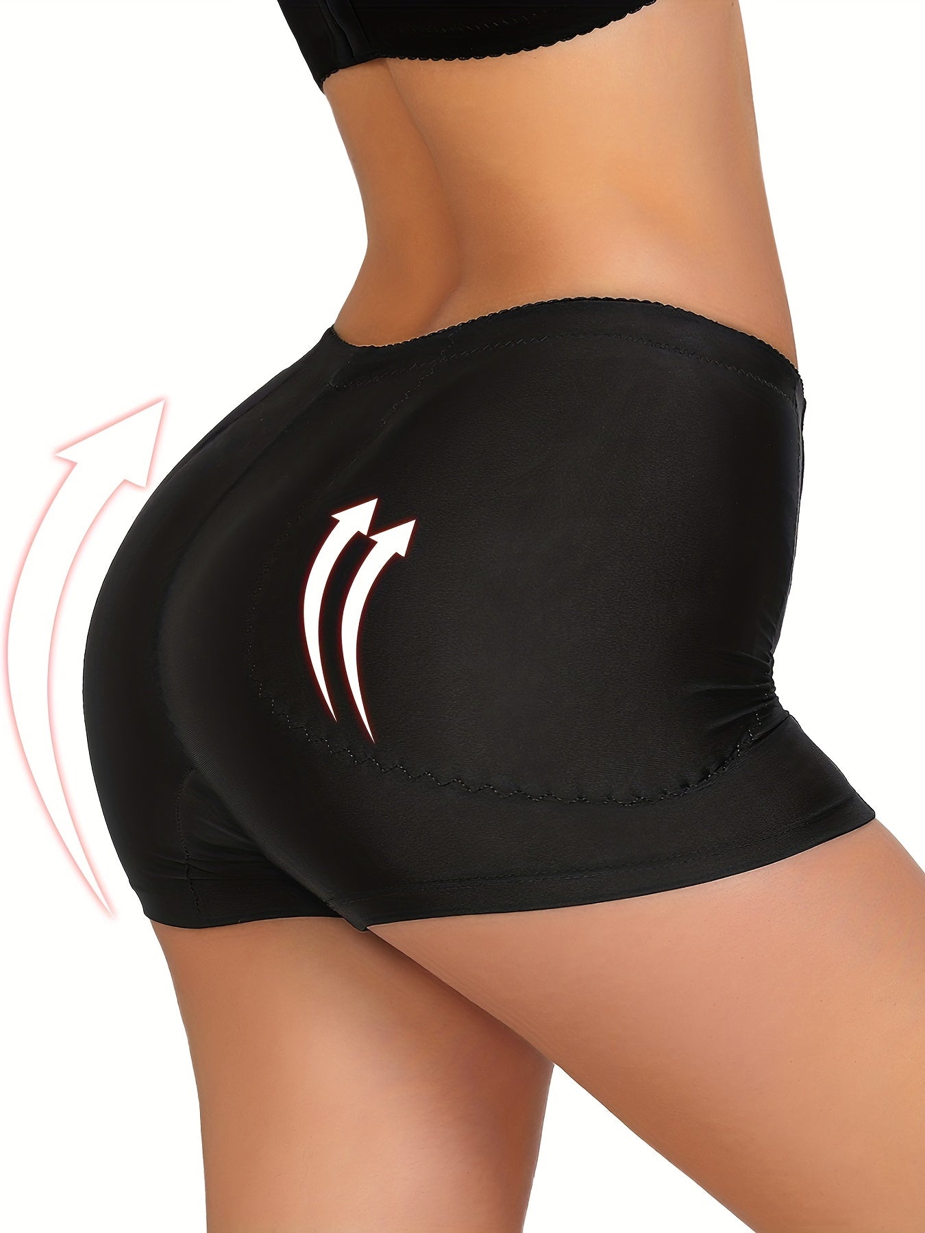Women's Brown Shaping Shorts Tummy Control Butt Lift Padded Seamless Polyester Spandex