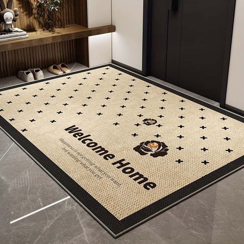 Uy kirish joyi uchun mustahkam ichki gilam - Polyester tolasi bilan zamonaviy minimalist doormat, suvni yaxshi so'radigan, sirpanmaydigan, faqat qo'l bilan yuvish uchun mo'ljallangan kutib olish mato.