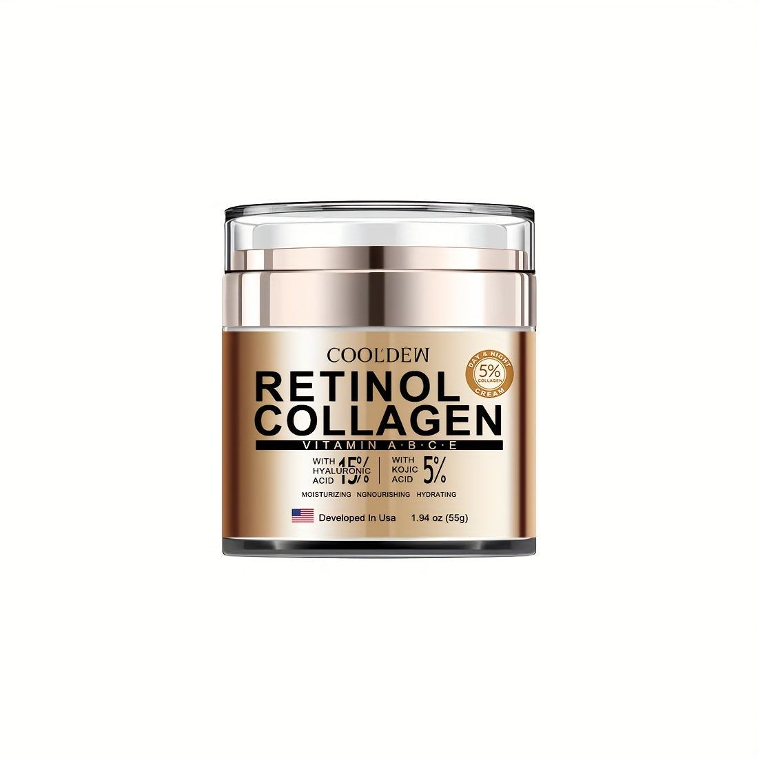 Crema facial con retinol y colágeno para todo tipo de piel 1.94oz Hidratante, iluminadora y reafirmante