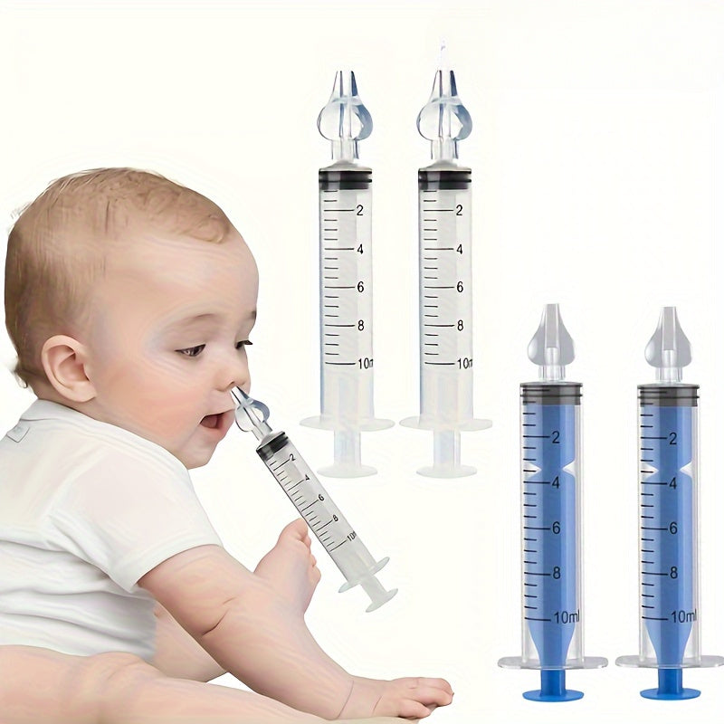 Set of 4 Baby Nasal Aspirators with 10ml Silicone Syringe for Infants 0-3 Years