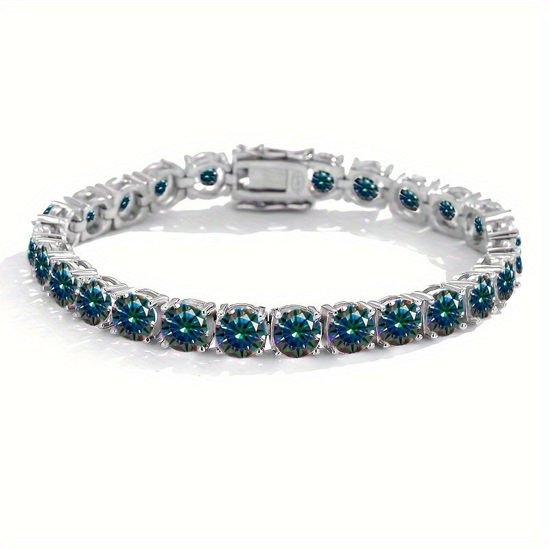 Unisex Moissanite Tennis Wrist Ornament Sterling Silver Eternal Chain Jewelry