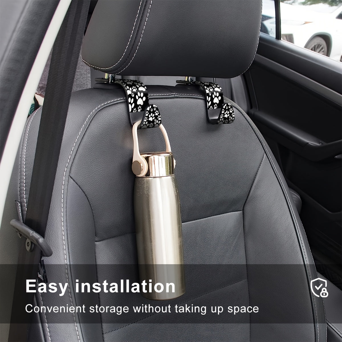 2 Pack Car Interior Hooks, Durable Plastic Rear Seat Hanging Storage