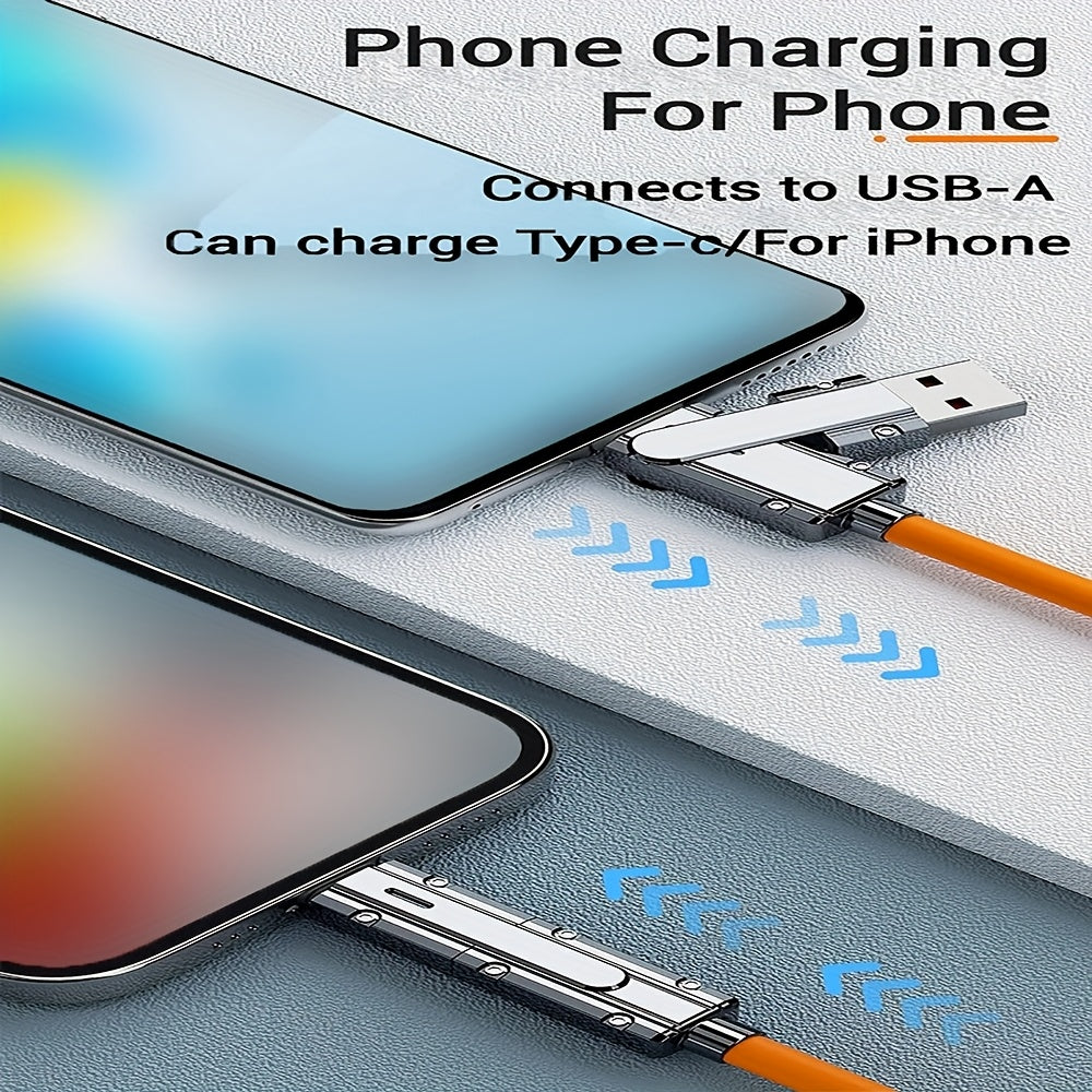 4-in-1 Data Cable for iPhone, Samsung, Honor, Xiaomi Fast Charging 100W