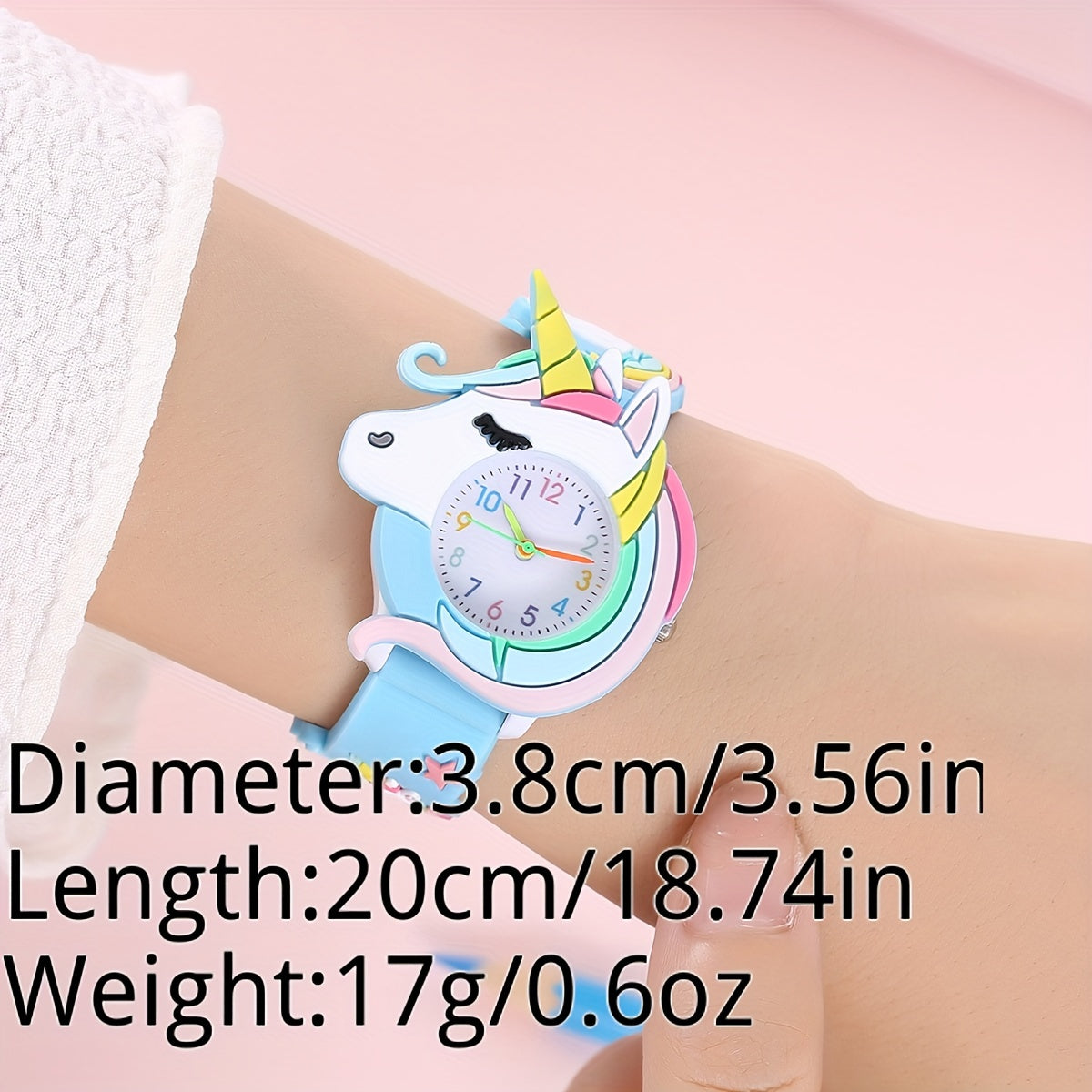 Children's Silicone Cartoon Watch for Kids Age 3-14 Non-Waterproof Battery-Powered