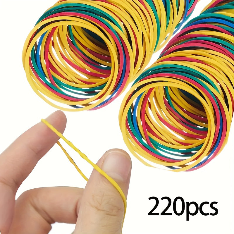 Multicolor Rubber Bands 38mm Durable Elastic Office School Home Organization 220pcs
