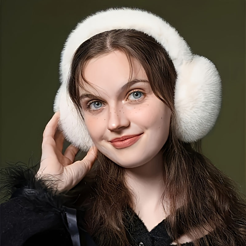 Women's Plush Earmuffs Winter Warm Comfortable Elastic Fit Polyester Fiber
