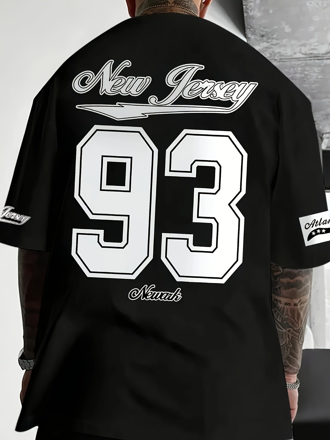 Men's Plus Size Color Block T-Shirt with Number Print Breathable Quick-Dry Short Sleeve Casual Street Style