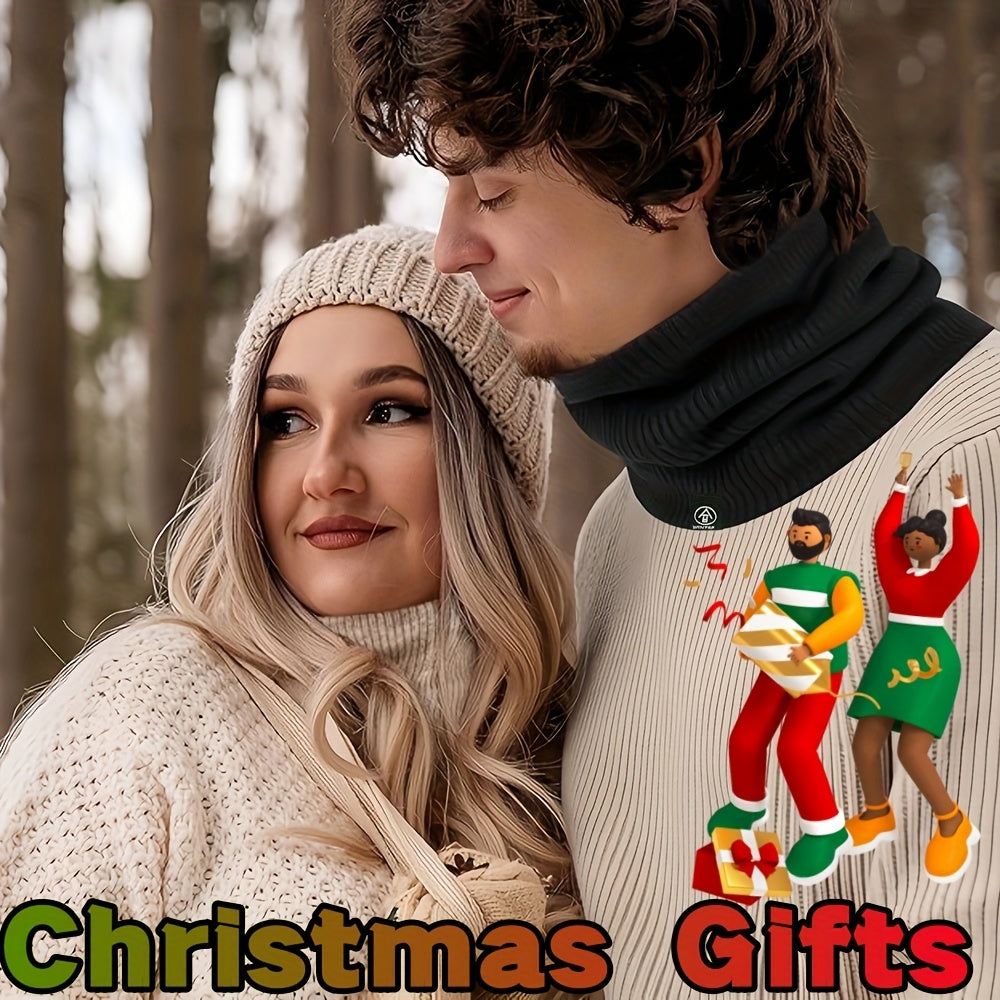 Men's Warm Velour Scarf and Face Shield Cold-Proof Neck Gaiter Winter Accessory