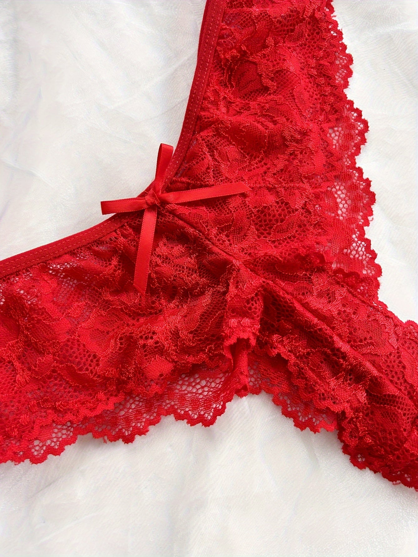 Women's Lace Slip Dress Pajama Set with V-Neck Backless Ruffle Hem and Shorts All-Season Breathable Polyester Blend