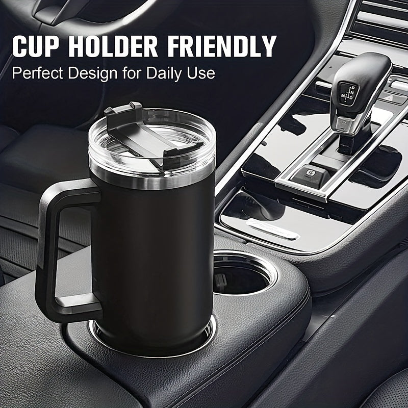 40oz Stainless Steel Travel Mug with Straw Double Wall Insulation and Handle