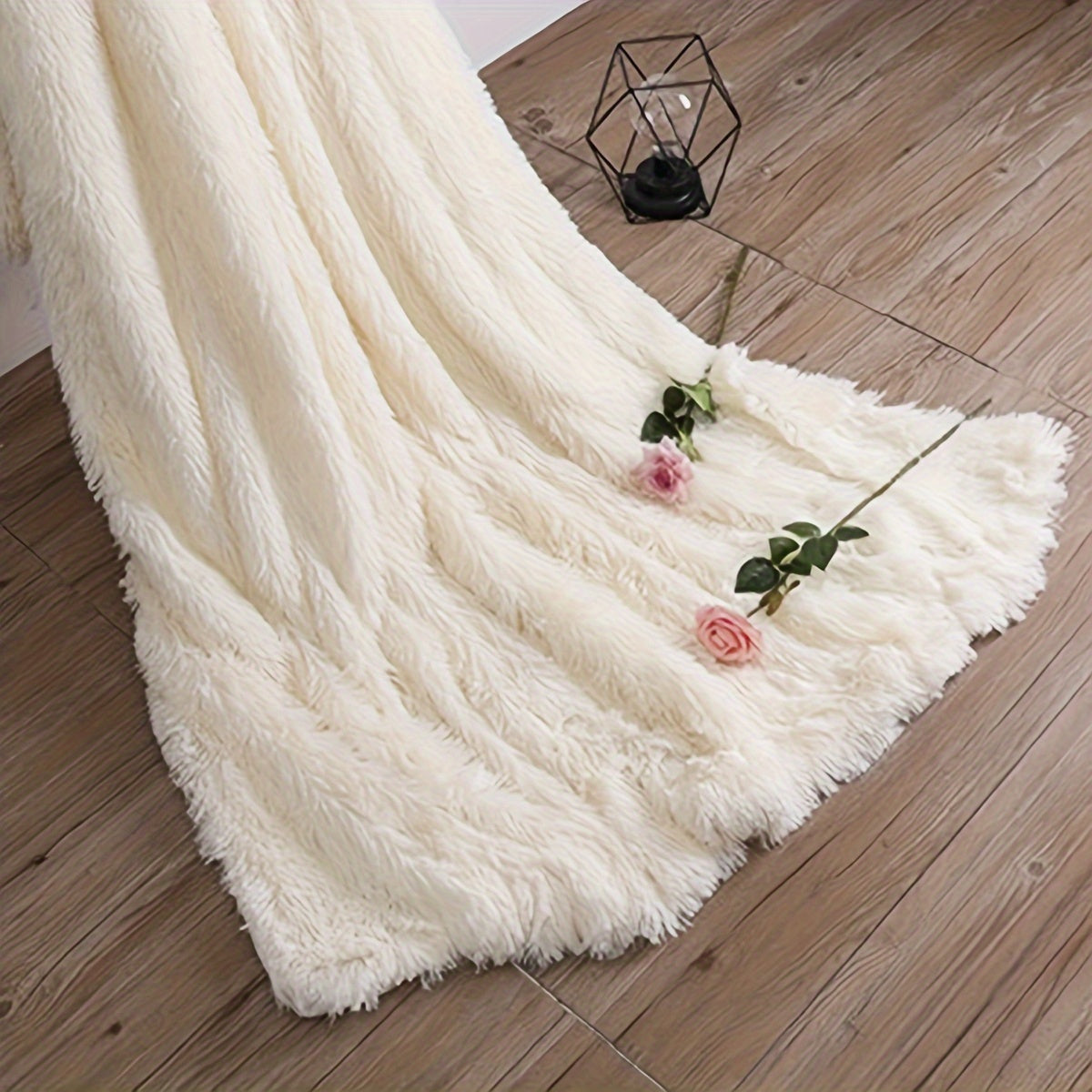 Long-Hair Shaggy Fleece Throw Blanket Plush All-Season Sofa Cover