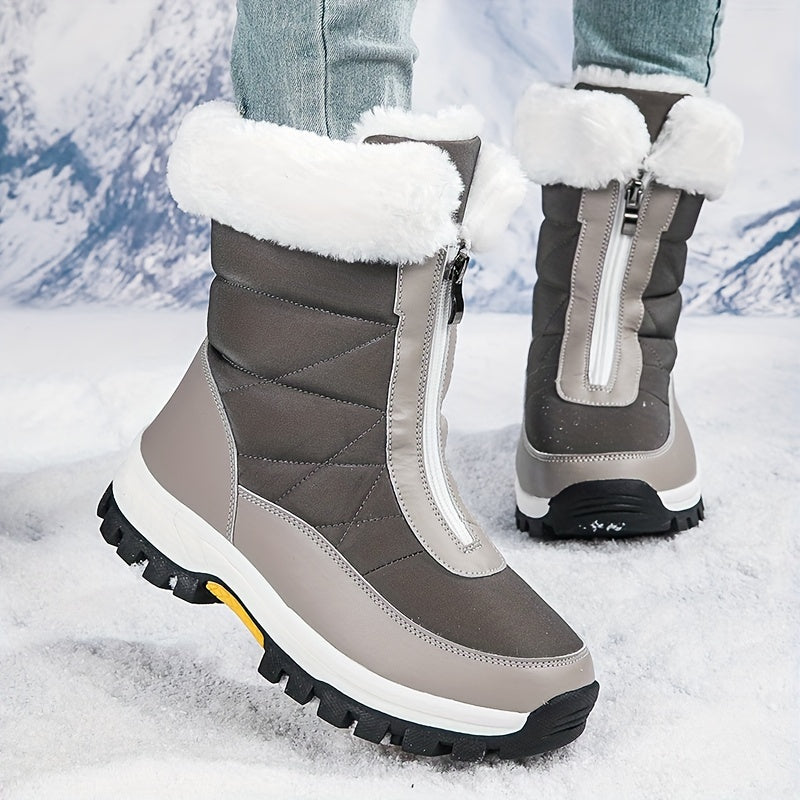 Women's Mid-Calf Winter Boots With Warmth Insulation Plush Lining