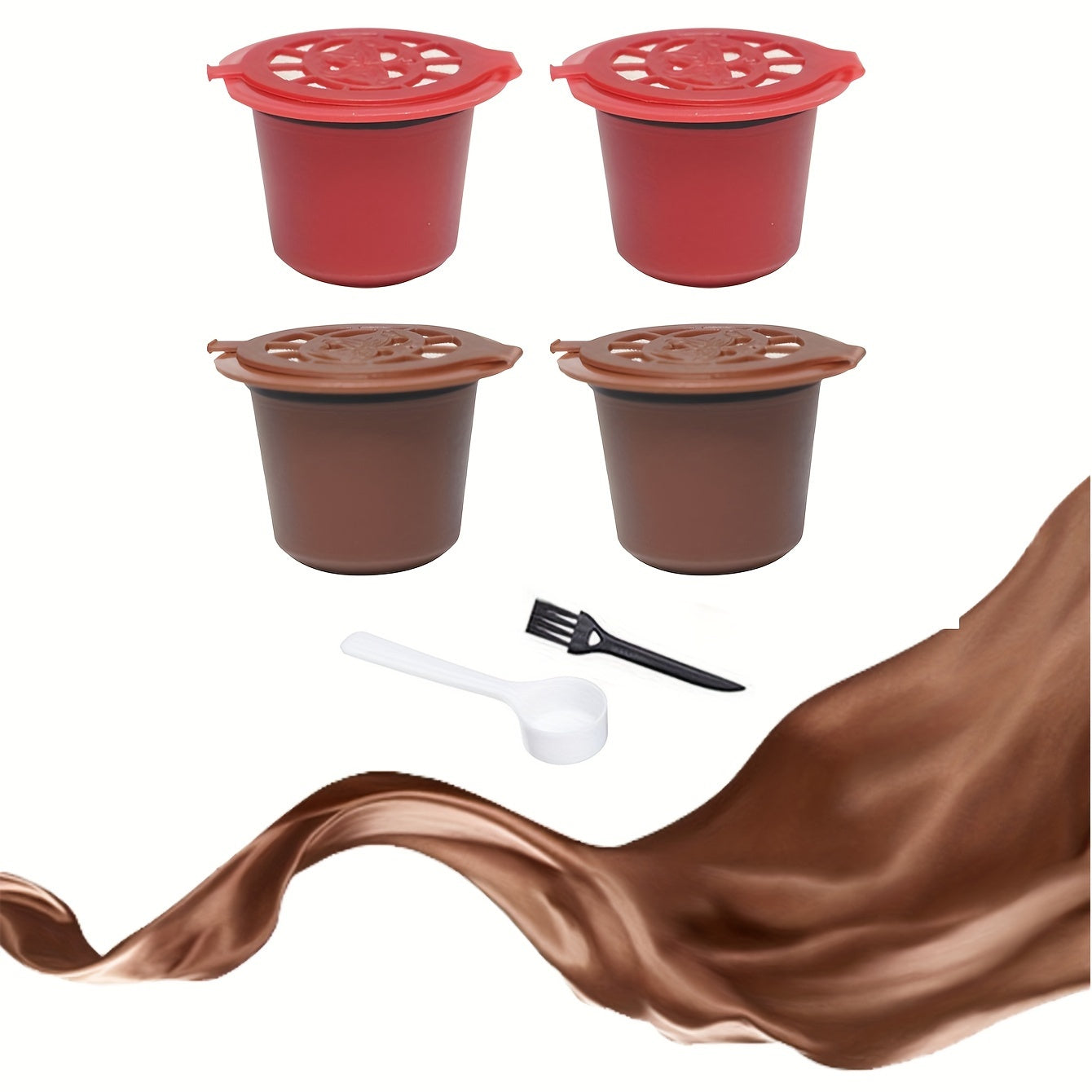 3, 4 yoki 6 ta qayta ishlatiladigan qahva filtrlaridan iborat to'plam, 20ml sig'imga ega. Ushbu filtrlar Nespresso mashinalari bilan to'liq mos keladi va oshxonada foydalanish uchun qulay qoshiq va cho'tka bilan birga keladi.