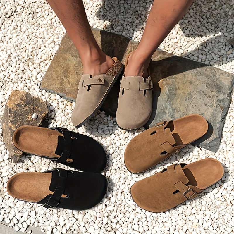 Unisex Classic Slip-On Sandals Solid Color Fabric Upper PVC Insole and Sole Indoor Beach Wear