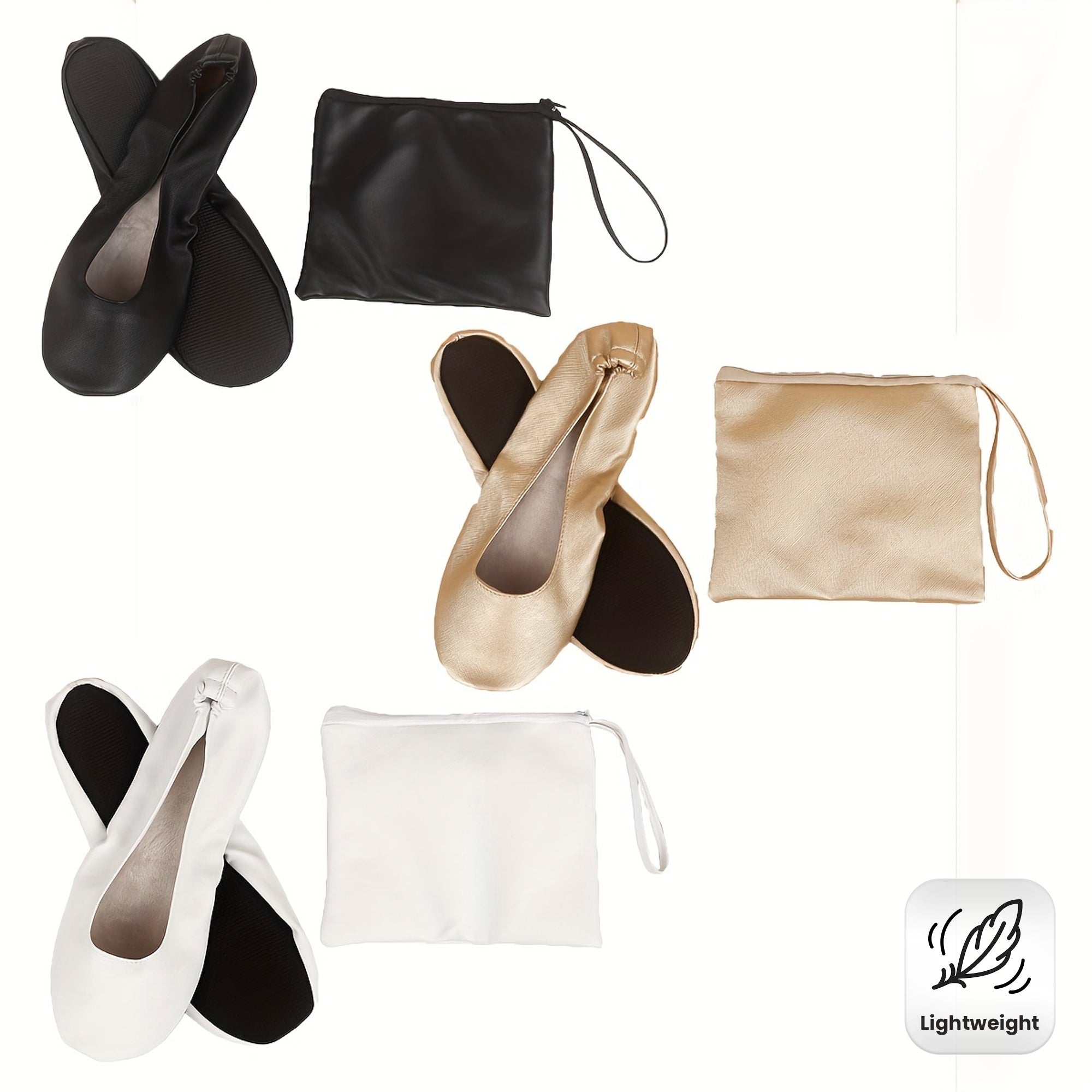 Zapatos de baile suaves, ligeros y plegables para interior con patrón de cruz en negro para mujer