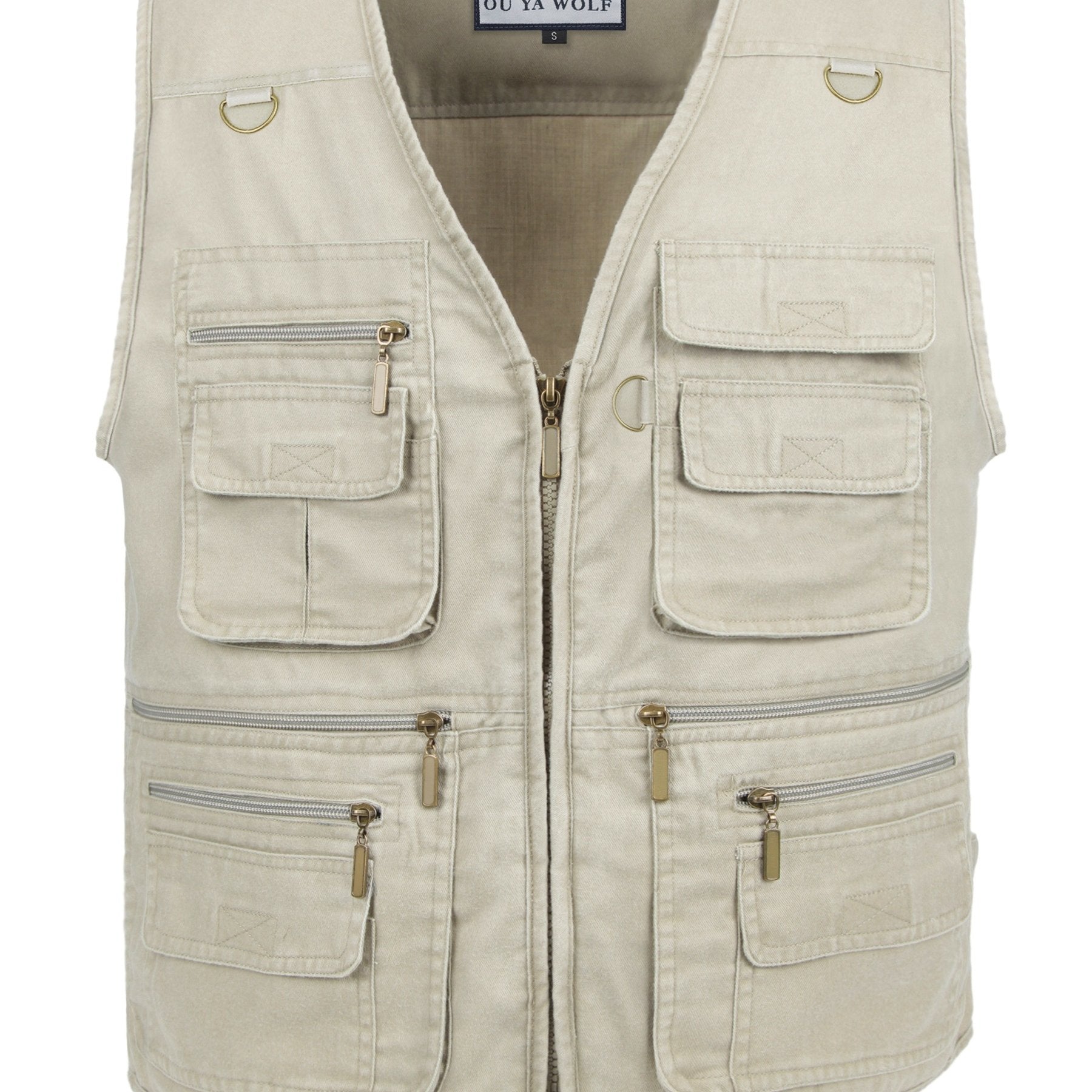 Men's Sleeveless Zip-Up Vest Jacket with Multiple Pockets for Outdoor Work and Activities