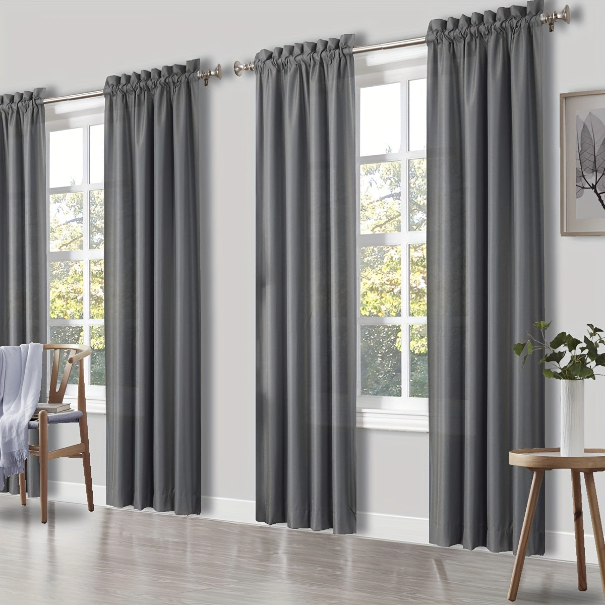 Set of 4 Red Light Filtering Curtains for Living Rooms and Bedrooms