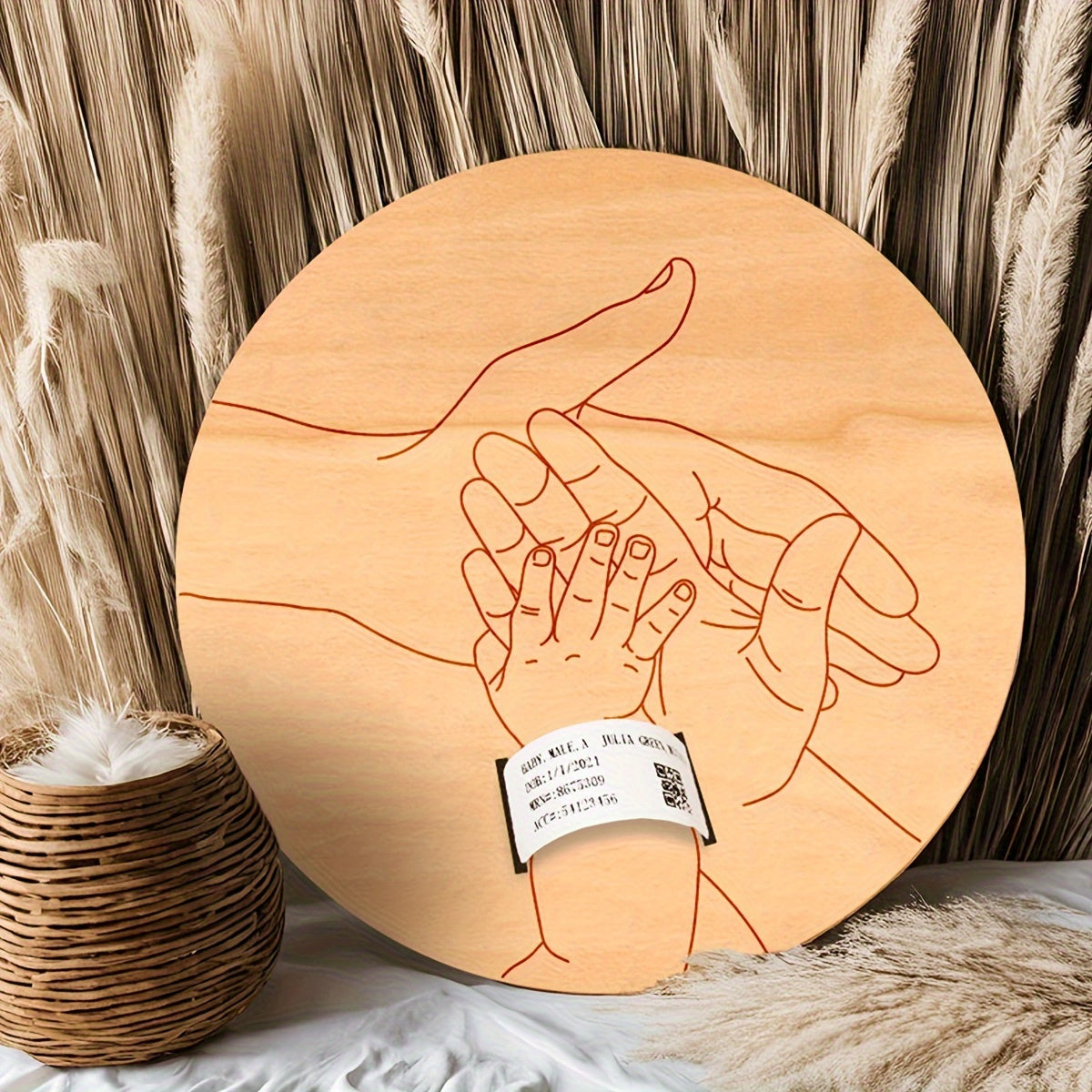 Ota-onalar uchun o'yilgan shifoxona bilaguzuk, Onalar kuni, Otalar kuni, Halloween va Rojdestvo uchun lazer kesilgan sovg'a