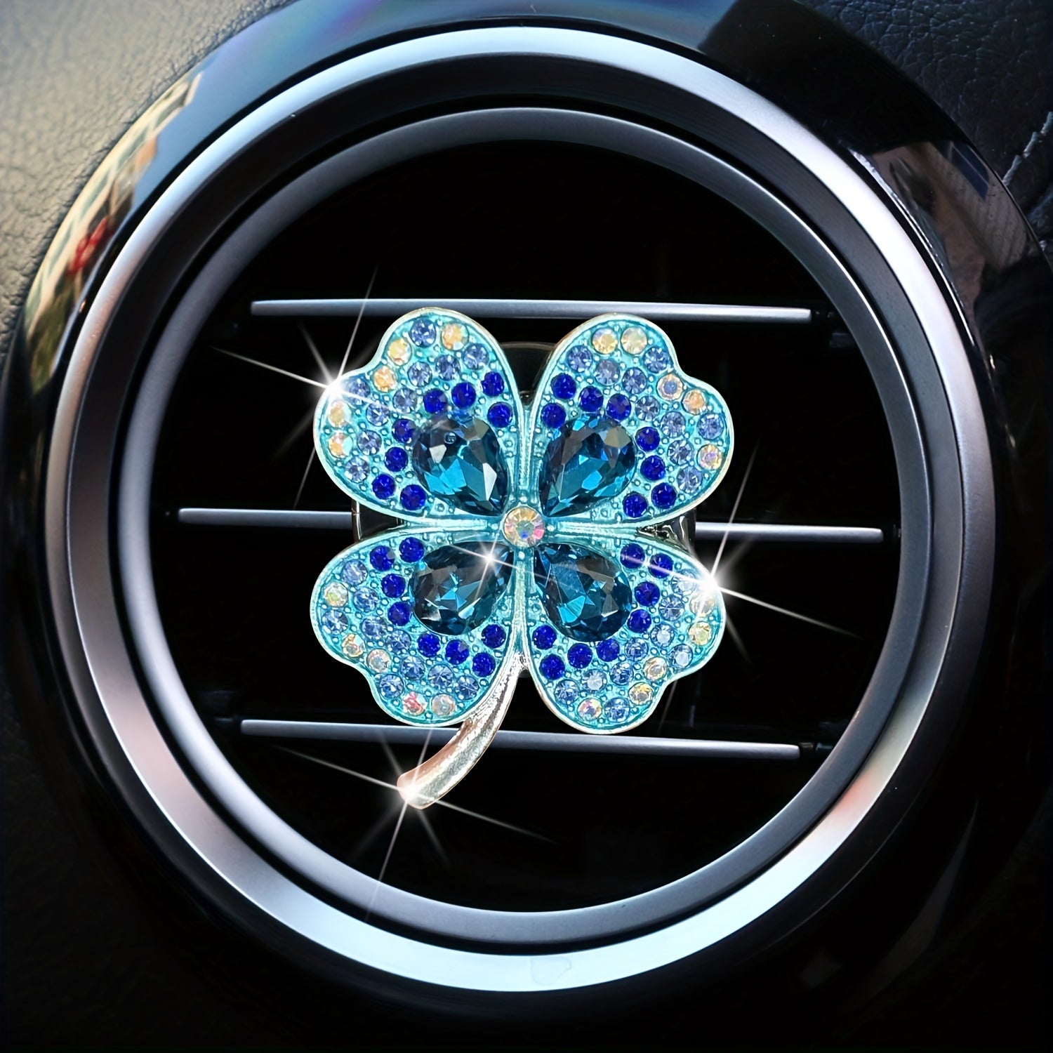 Ayollar uchun avtomobil havo tozalagichi, rhinestone, to'rt bargli toshbaqa dekor