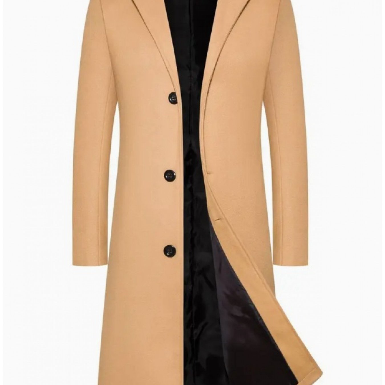 Erkaklar uchun och kulrang o'rta uzunlikdagi trenchcoat, tasodifiy turdagi turli xil yenglar, tugmachali uslub, 100% polyesterdan tayyorlangan. Kuz va qish uchun ideal, odatiy moslik.