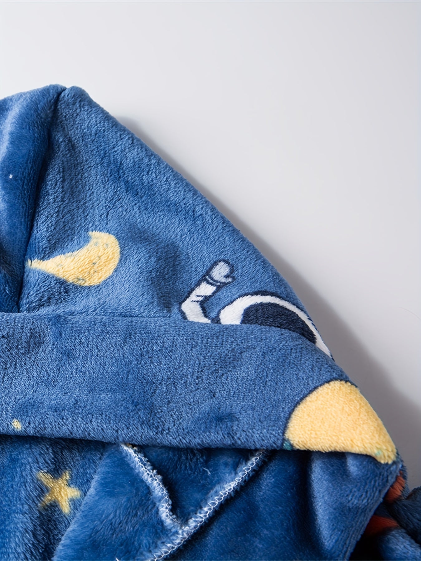 Мужской халат из фланели с капюшоном, с космическим узором и коралловым флисом, домашняя одежда