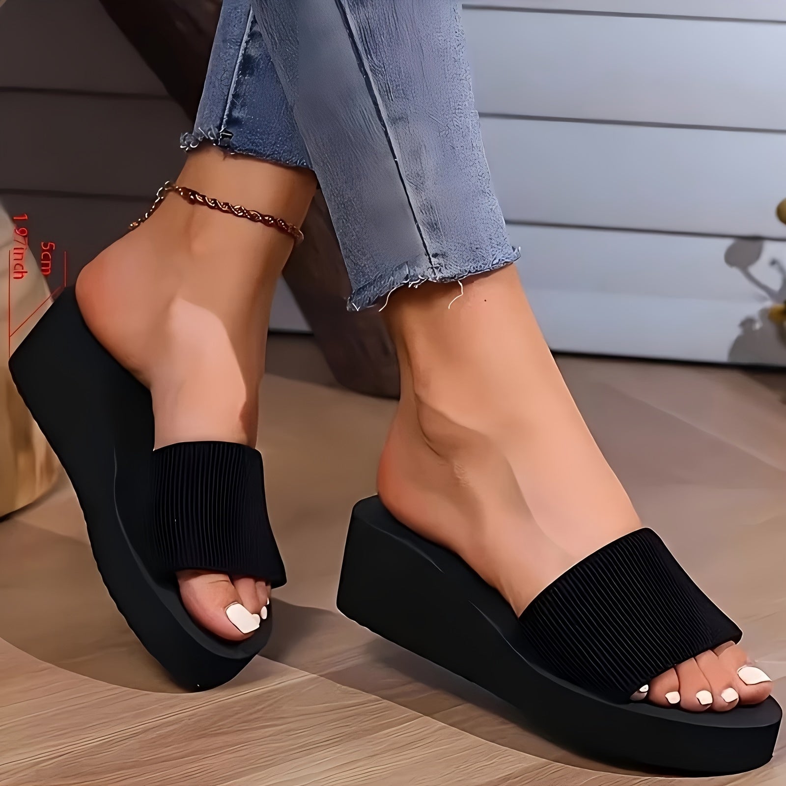 Women's EVA Outdoor Indoor Slip-On Slippers with Thick Shock Absorbing Sole