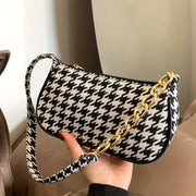 Ayollar uchun moda houndstooth va leopard kesimli crossbody sumka - xarid qilish, ish, sayohat uchun engil va ko'p funksiyali. Polyester astar va zip yopilishi bilan mukammal sovg'a, yog'li qirralar yo'q.