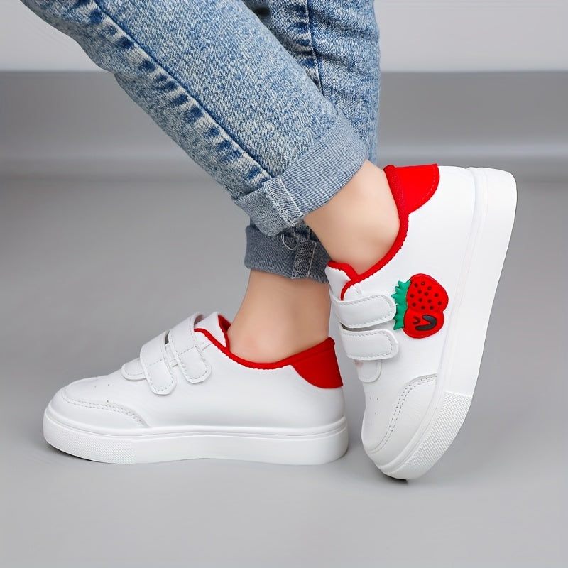 Kids Casual Sneakers with Strawberry Design Light and Comfy All Seasons