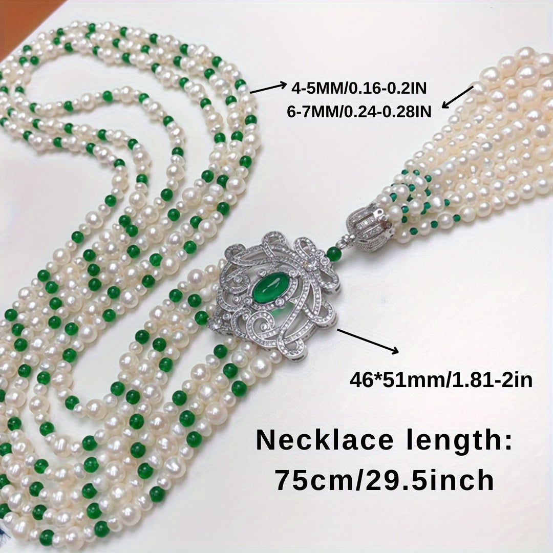 Women's Multi-Strand Pearl Necklace Elegant Layered Jewelry for Casual or Formal Wear