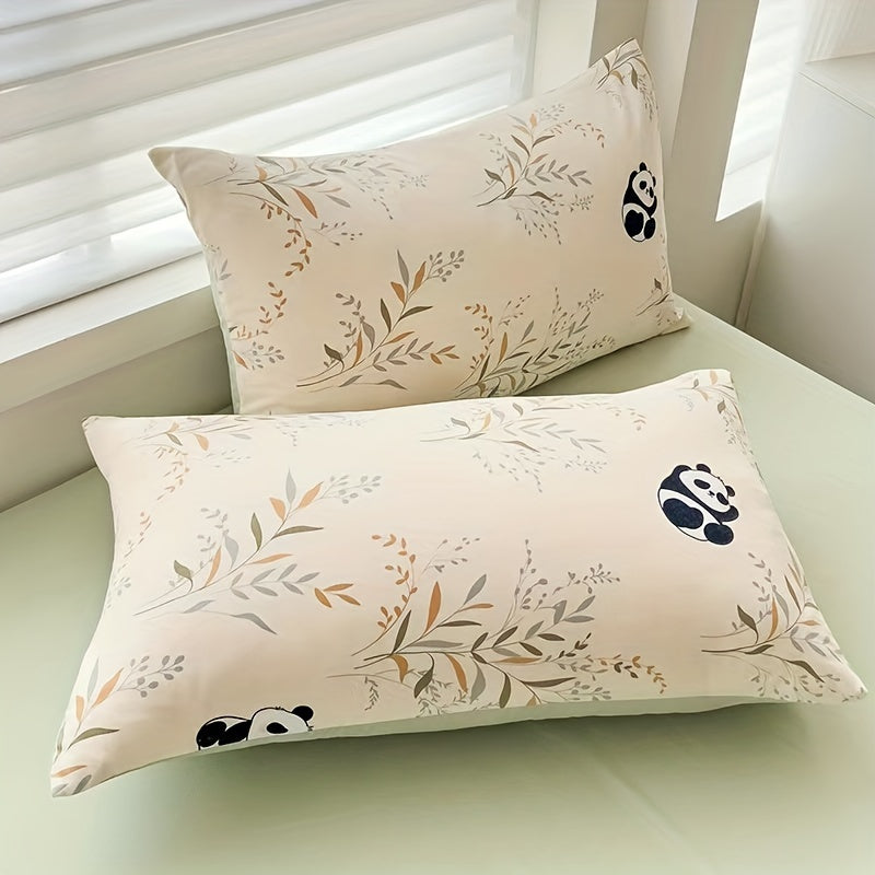 Set of 2 Hypoallergenic Floral Pillowcases with Deep Pockets and All-Season Garden Print