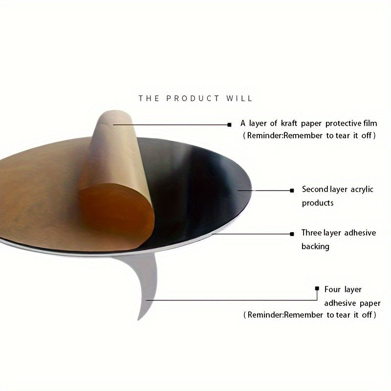 Acrylic Geometric Shapes Wall Decor Sticker Removable Reflective Mirror for Walls