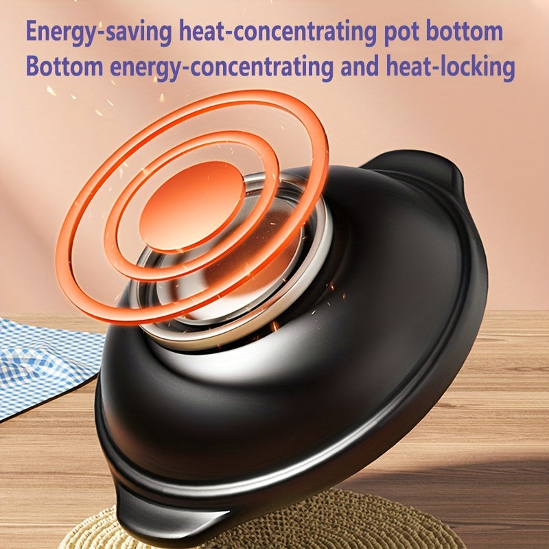 Ceramic Casserole Pot with Lid and Handles Thickened Heat-Resistant Non-Stick Durable for Home and Restaurant