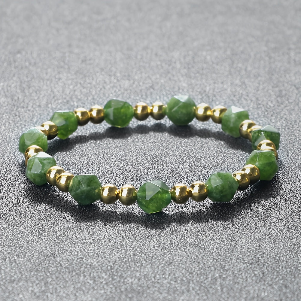 Natural Aventurine and Dongling Stone Beaded Bracelet for Women 8mm Healing Jewelry