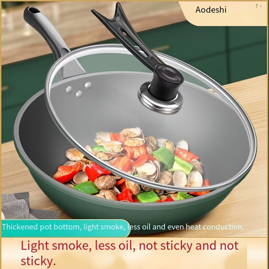 Set of Four Cast Iron Cookware Pots and Pans with Non-Stick Finish for Gas and Induction Stoves