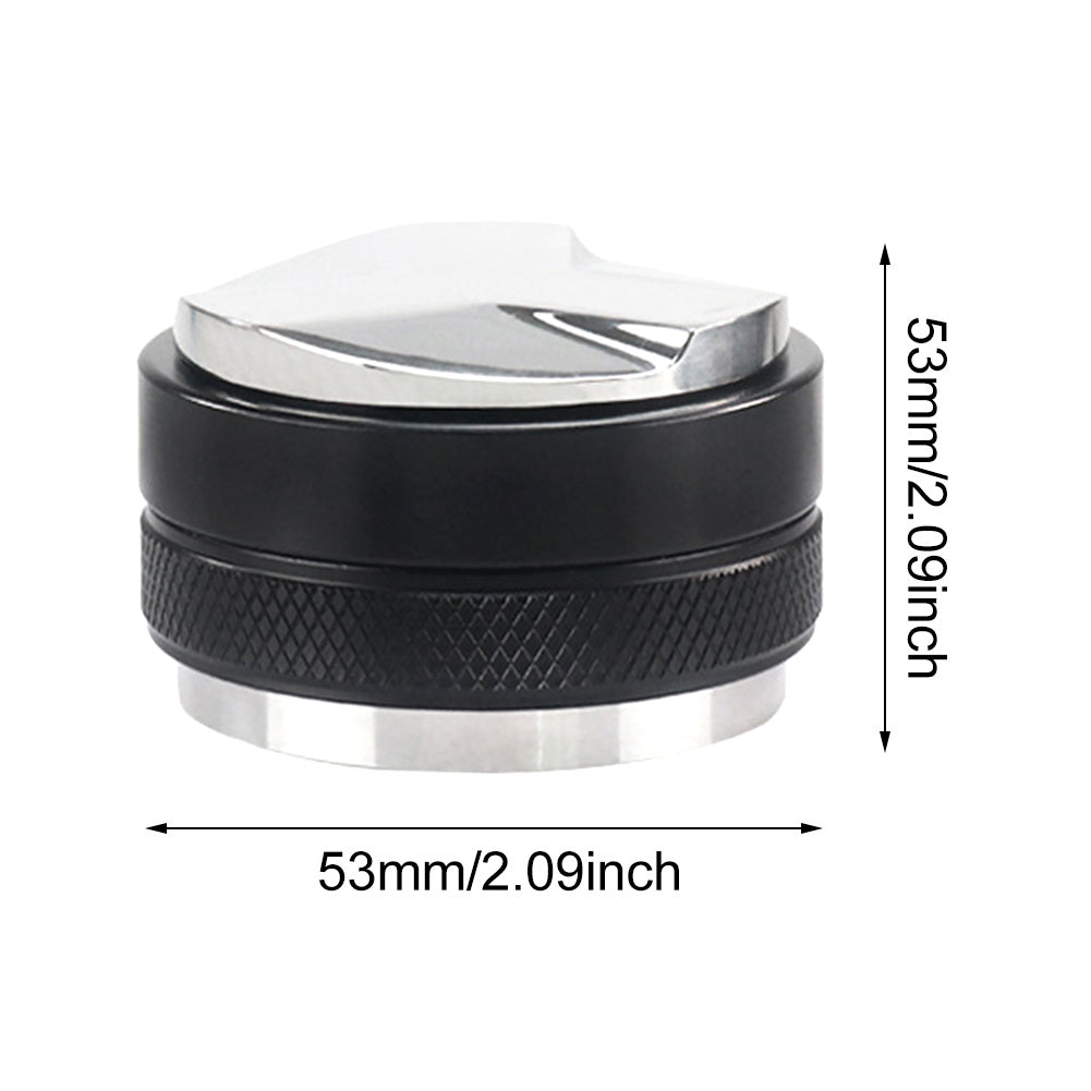 Tamper ajustable de doble cabeza para café, nivelador, acero inoxidable, agarre de goma negra, herramienta manual para espresso