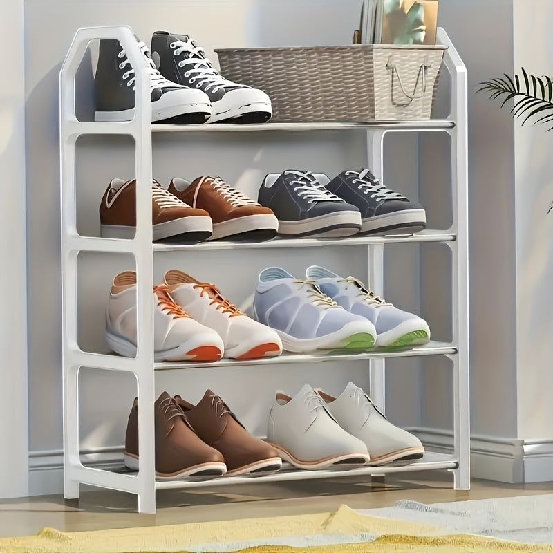 4-Tier Stainless Steel Shoe Rack Standalone Organizer for Entryway Hallway