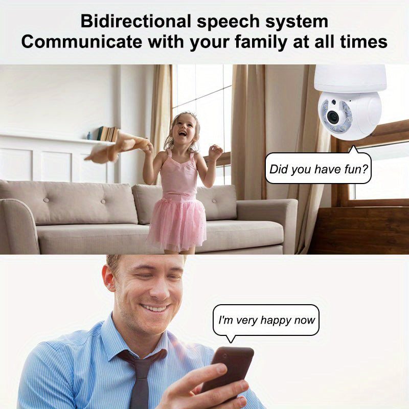 2MP WiFi Indoor Security Camera with PTZ 360° View Motion Detection and Two-Way Audio