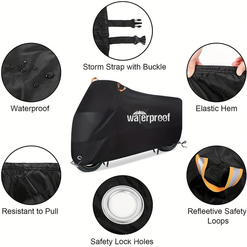 Motorcycle Cover Heavy Duty Waterproof UV Tear Resistant With Lock Holes