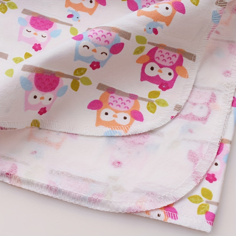 Baby Cotton Blankets Set of 4 for Newborns and Infants Soft Cartoon Prints Gift for Baby Shower Christmas Thanksgiving Valentine