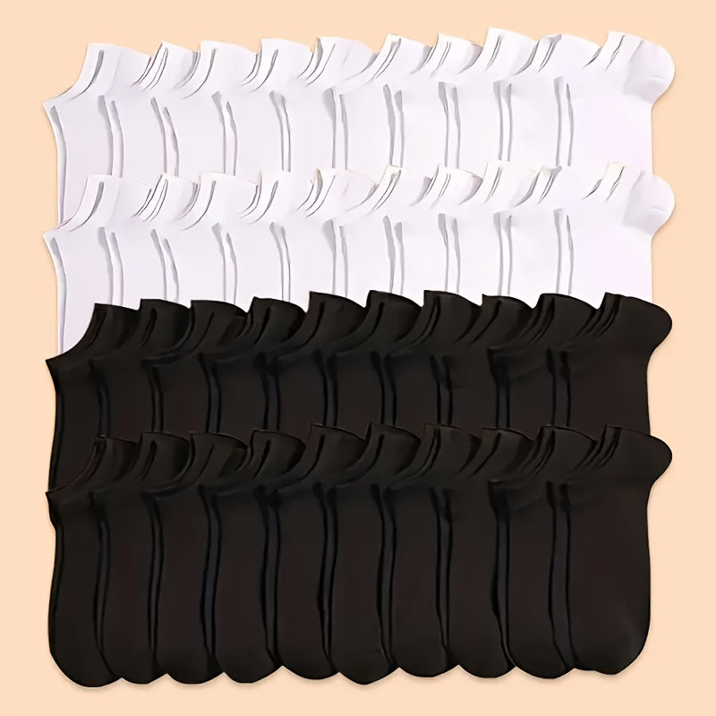 Men's Double Pack Short Socks Black White Gray Navy Blue Casual Sports Breathable