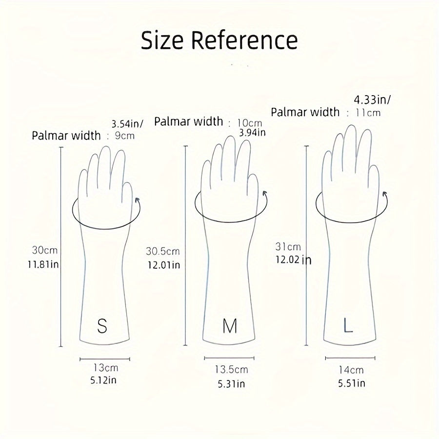 PVC rezin qo‘lqoplar to‘plami, 3 juft, suv o'tkazmaydigan, idish yuvish, kir yuvish, uy xo‘jaligi
