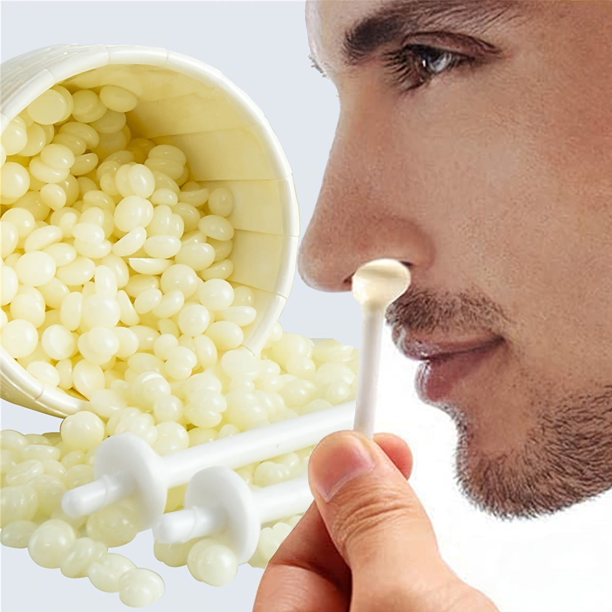 Unisex Waxing Kit For Nose And Ear Hair Removal 50g Wax Beans 6 Sticks