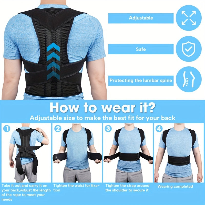 Neoprene Waist Support Brace for Men and Women Breathable Mesh Posture Corrector Sports Style
