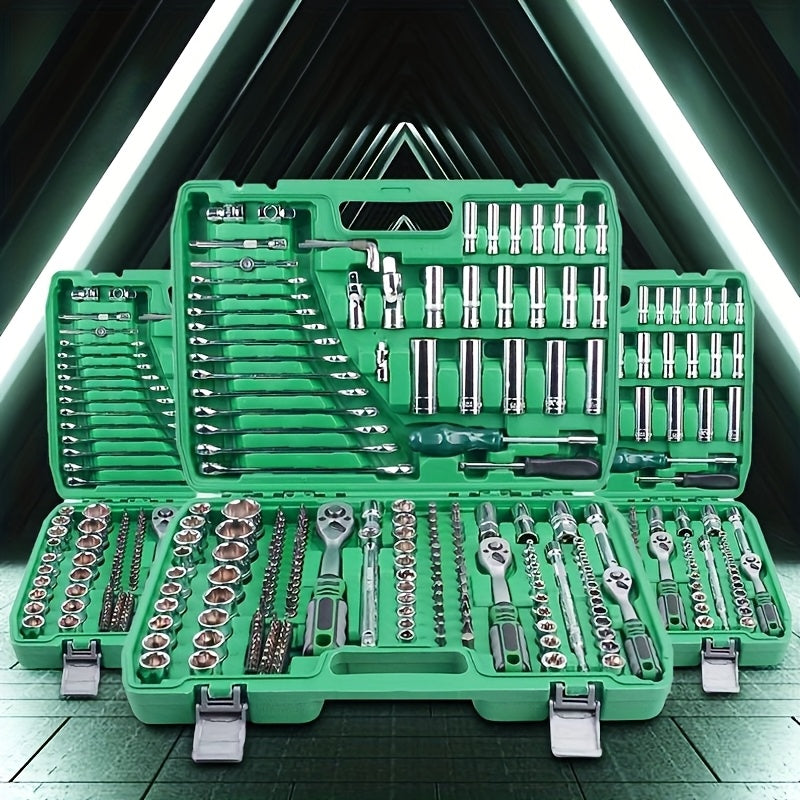 46-Piece Professional Car Wheel Tool Set Chrome Vanadium Steel with Wrench and Toolbox