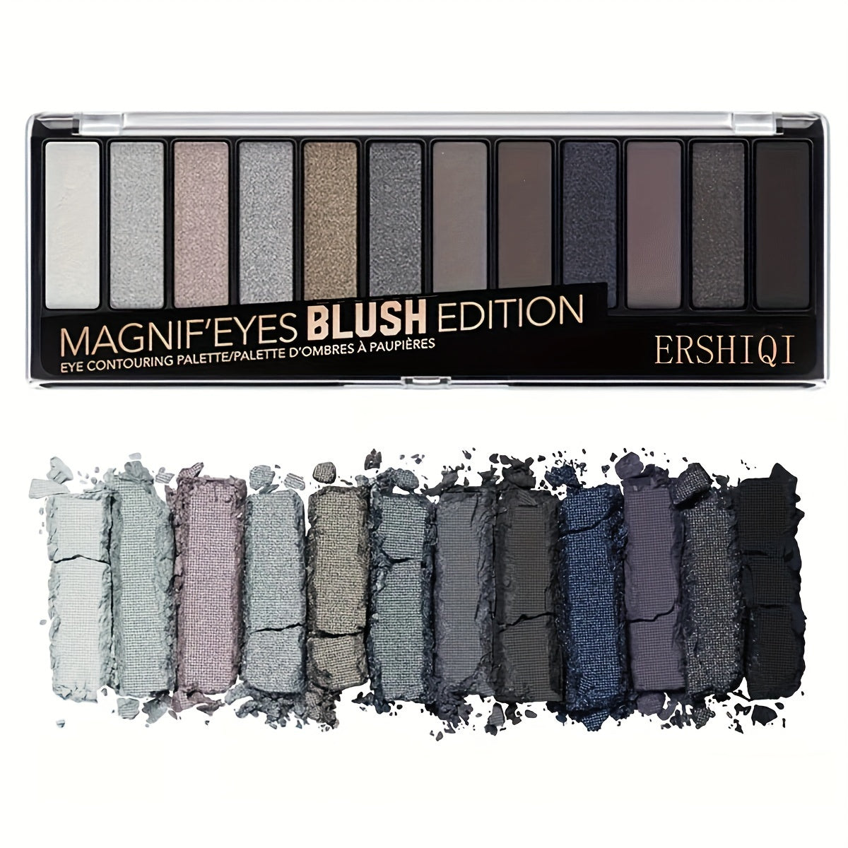 Paleta de sombras de ojos para mujer 12 tonos mezclables en tonos nude y ahumados