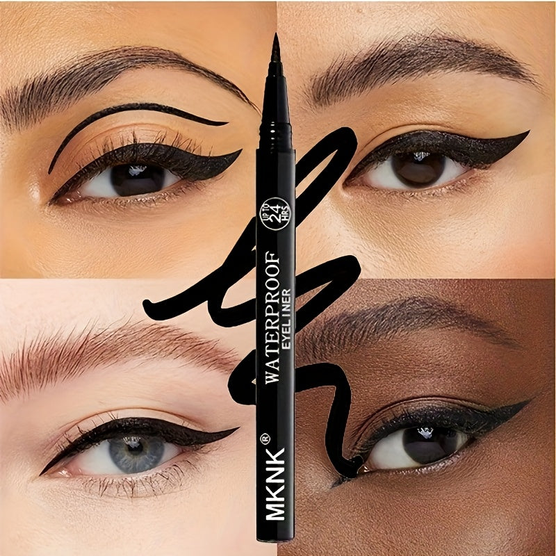 3Pcs Waterproof Liquid Eyeliner Pencil Set Black Smudge-Proof Long Lasting